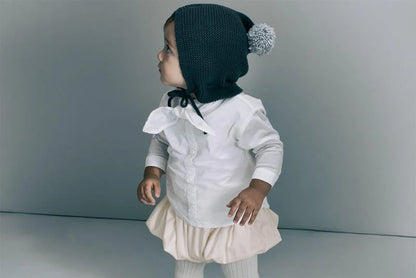 bloomers 7 iris white白色燈籠褲男女寶適用0～3歲