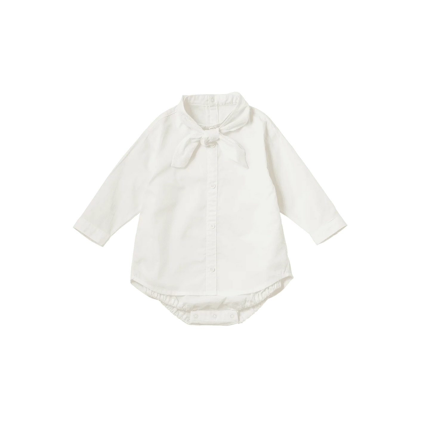 bodysuits 5 scarf white白色立領式圍巾包屁衣