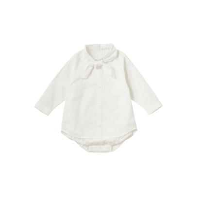 bodysuits 5 scarf white白色立領式圍巾包屁衣