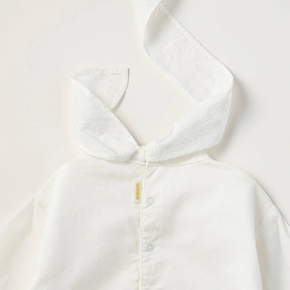 bodysuits 5 scarf white白色立領式圍巾包屁衣