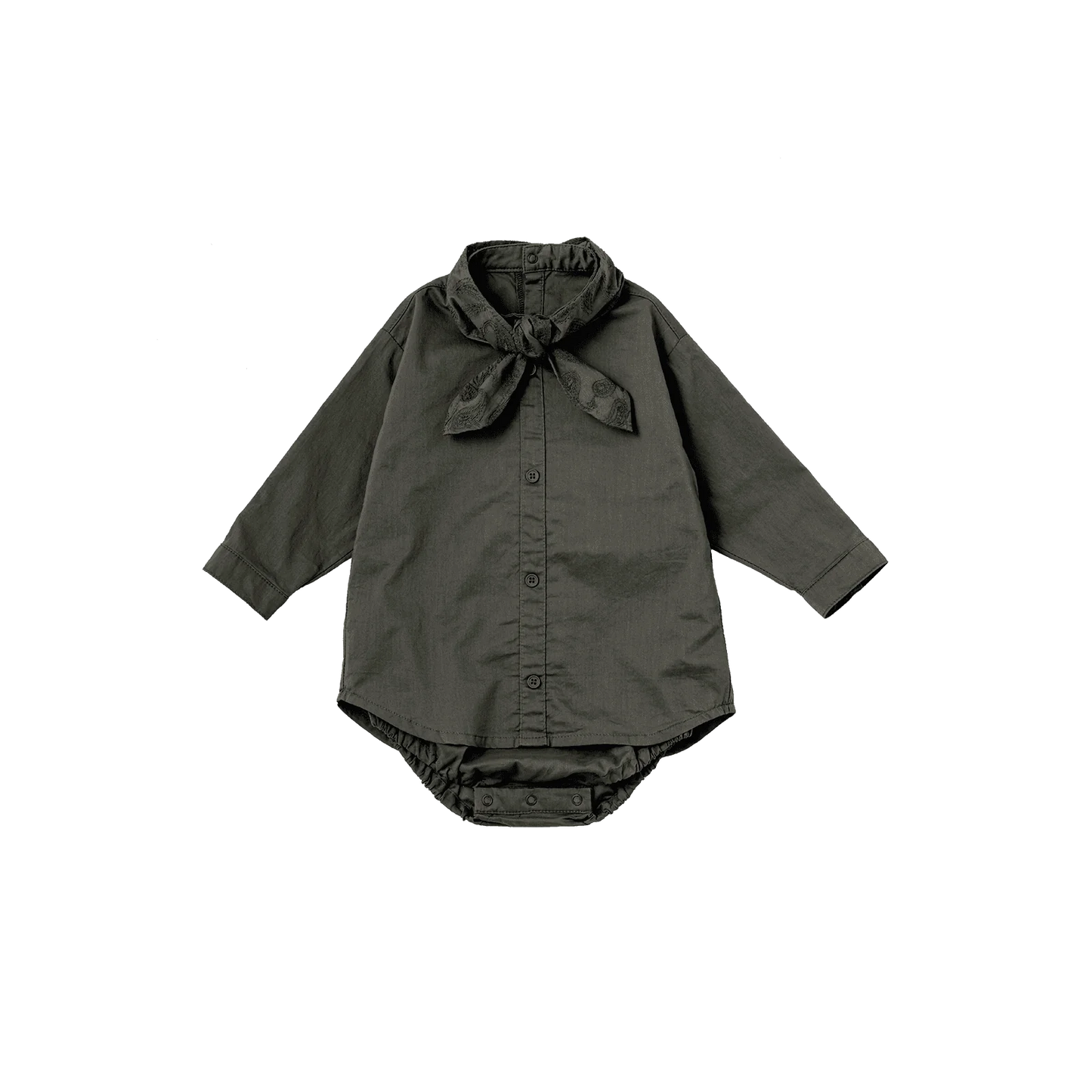 bodysuits 6 scarf charcoal立領式圍巾包屁衣