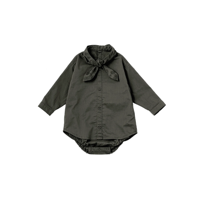 bodysuits 6 scarf charcoal立領式圍巾包屁衣