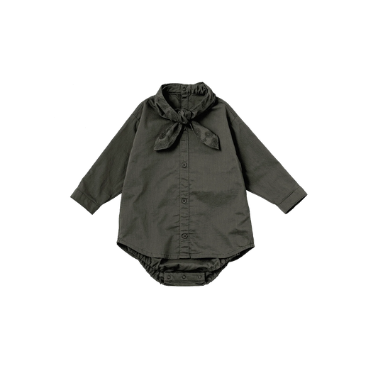 bodysuits 6 scarf charcoal立領式圍巾包屁衣