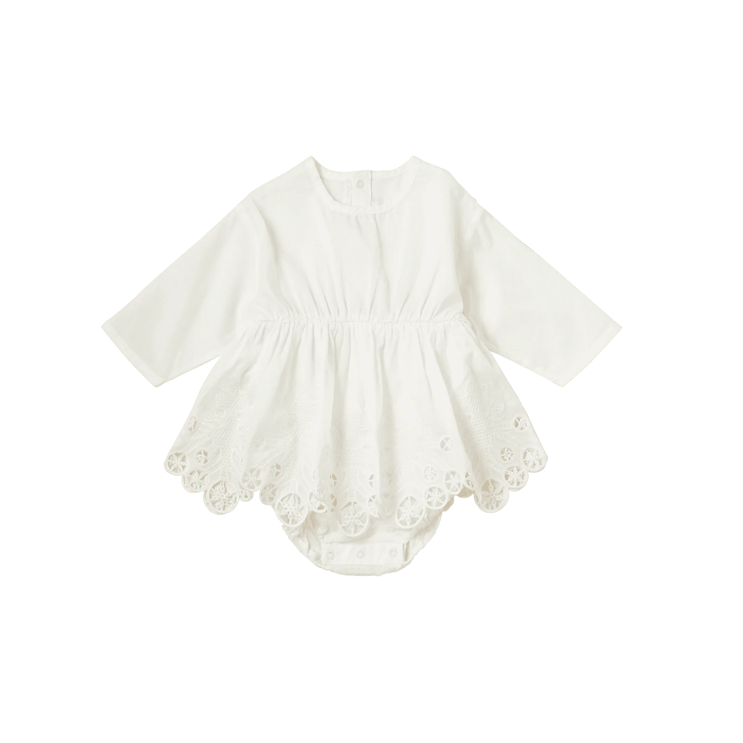 bodysuits 7 scallop white白色蕾絲包屁衣