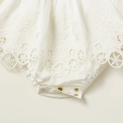 bodysuits 7 scallop white白色蕾絲包屁衣