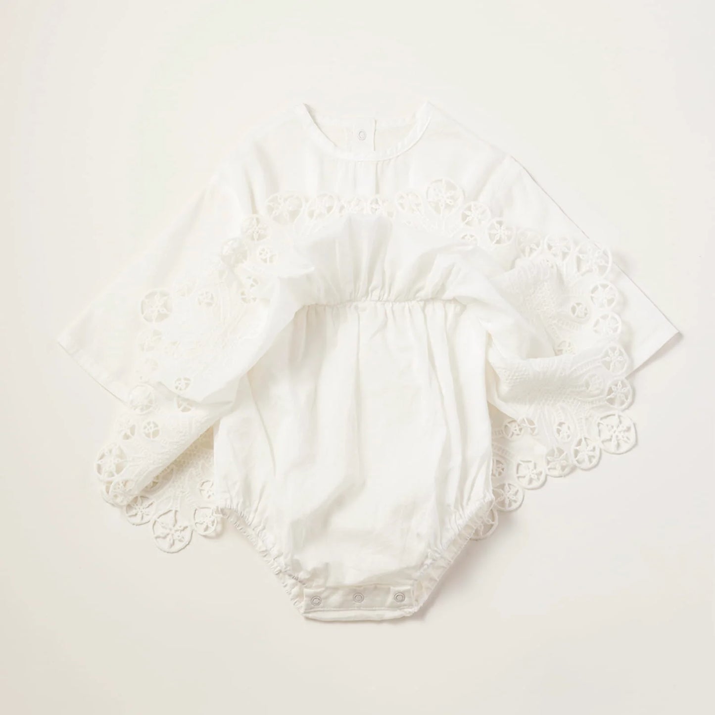 bodysuits 7 scallop white白色蕾絲包屁衣