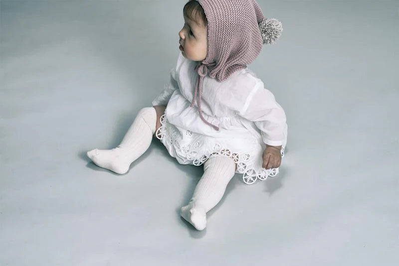 bodysuits 7 scallop white白色蕾絲包屁衣