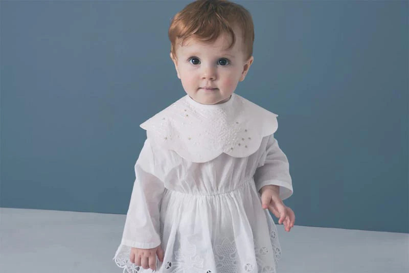 bodysuits 7 scallop white白色蕾絲包屁衣