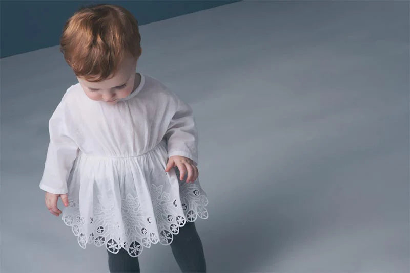 bodysuits 7 scallop white白色蕾絲包屁衣