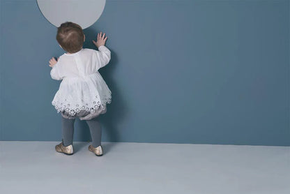 bodysuits 7 scallop white白色蕾絲包屁衣