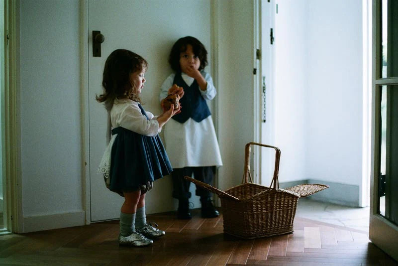 Dining Apron bouquet 3 navy餐飲玩樂防污圍裙