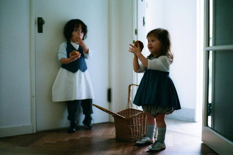 Dining Apron bouquet 3 navy餐飲玩樂防污圍裙