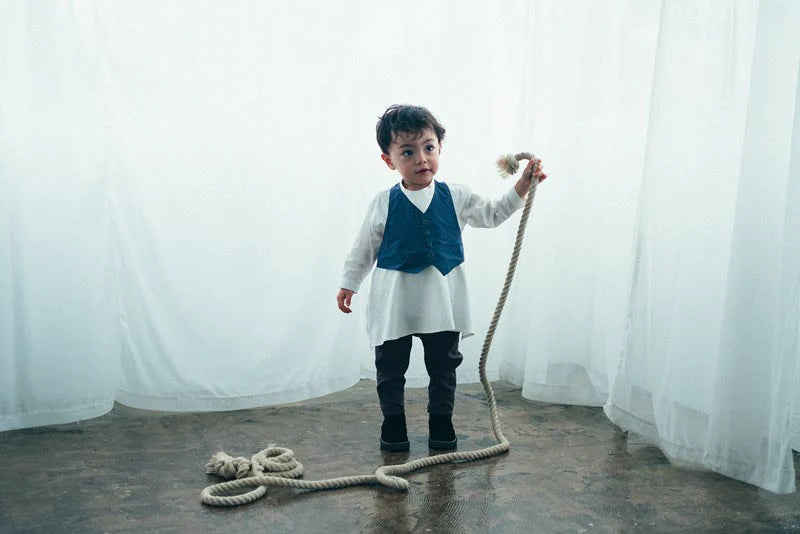 Dining Apron garcon 1 navy圍裙