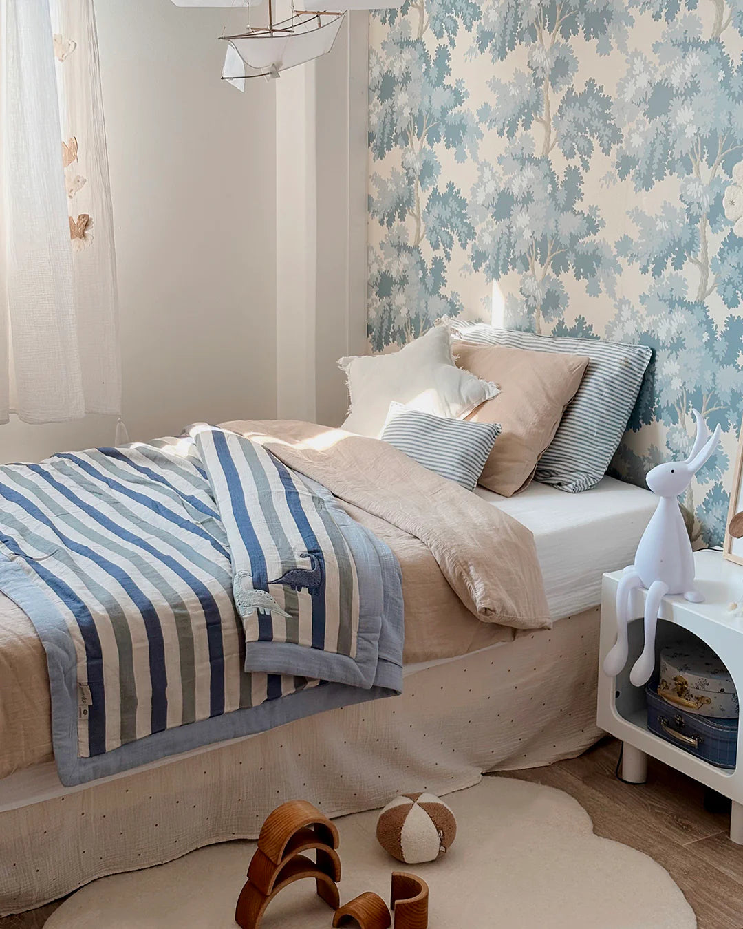 「🇨🇭Elly+lune」Nova Blanket L - Dino Stripe 130x160cm