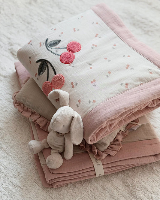 「🇨🇭Elly+lune」 Nova Baby Blanket - Cherry Print 80X90CM