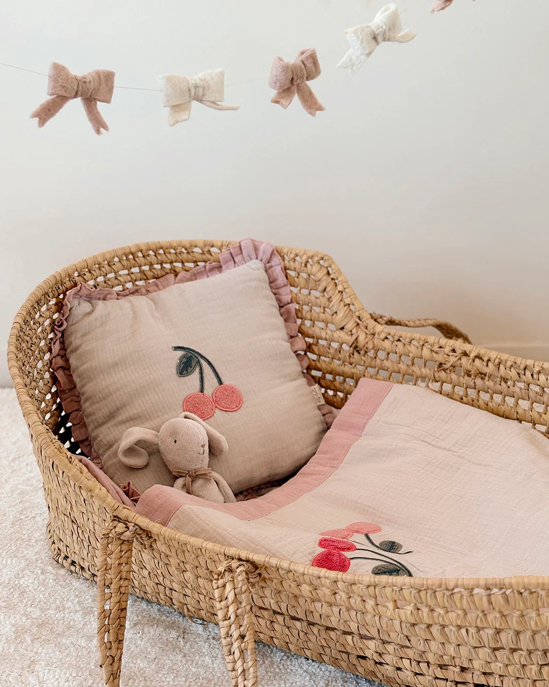 「🇨🇭Elly+lune」Nova Baby Blanket - Cherries 80X90CM