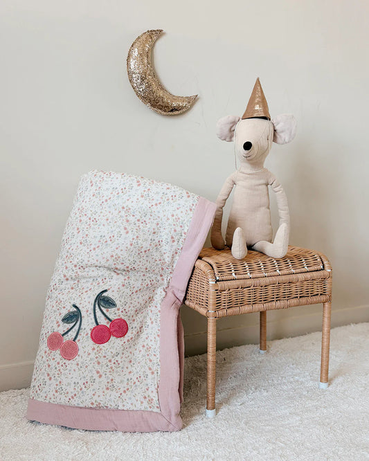 「🇨🇭Elly+lune」Nova Blanket L - Cherry Floral 130X160CM