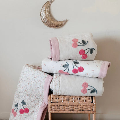 「🇨🇭Elly+lune」Nova Baby Blanket - Cherries 80X90CM