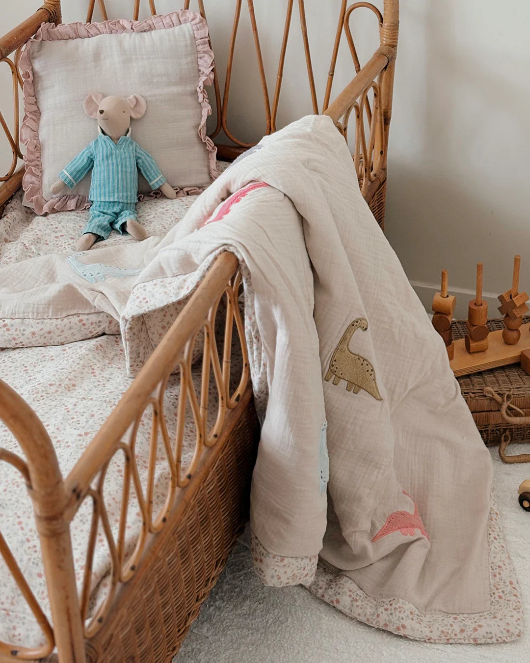 「🇨🇭Elly+lune」Nova Toddler Blanket - Dinos 100X130CM