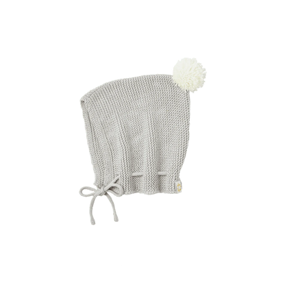 knit hat bonnet 無縫編織帶球球針織帽3m~2y