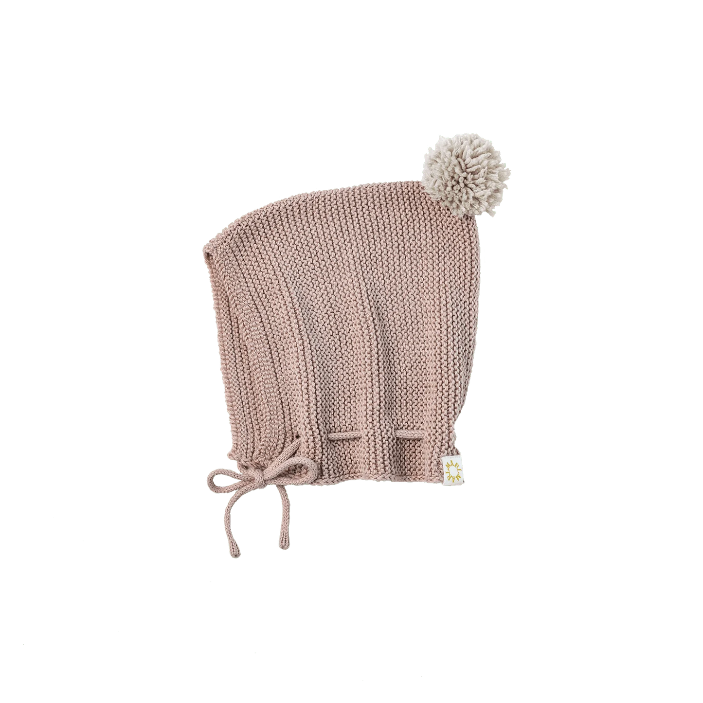 knit hat bonnet 無縫編織帶球球針織帽3m~2y