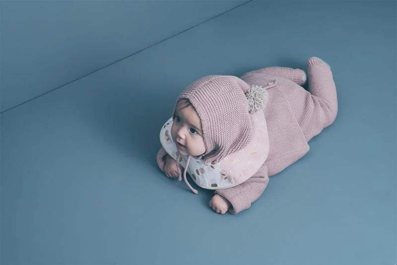 knit hat bonnet 無縫編織帶球球針織帽3m~2y