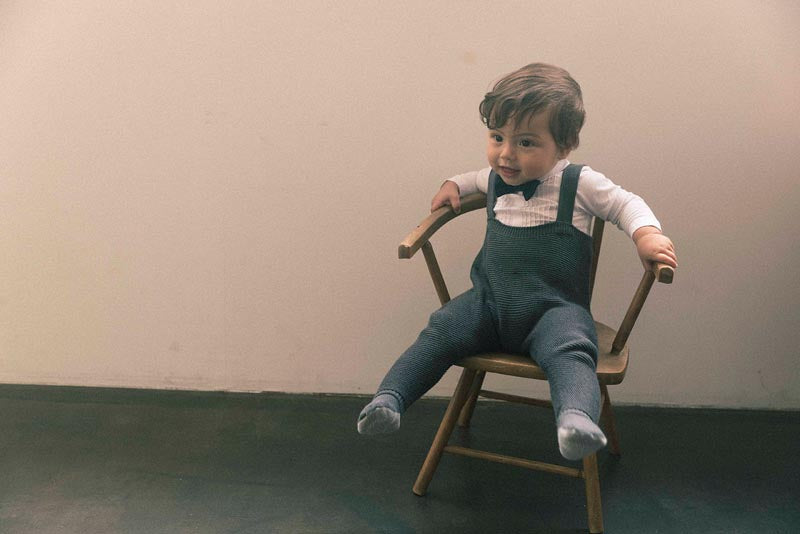 「日本製造」knit pants 3 sumi秋冬無縫針織褲0-2y