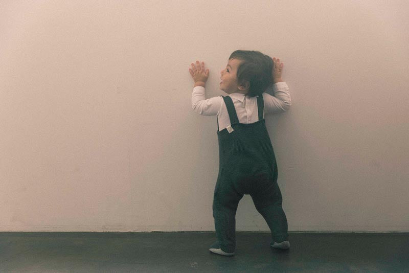 「日本製造」knit pants 3 sumi秋冬無縫針織褲0-2y