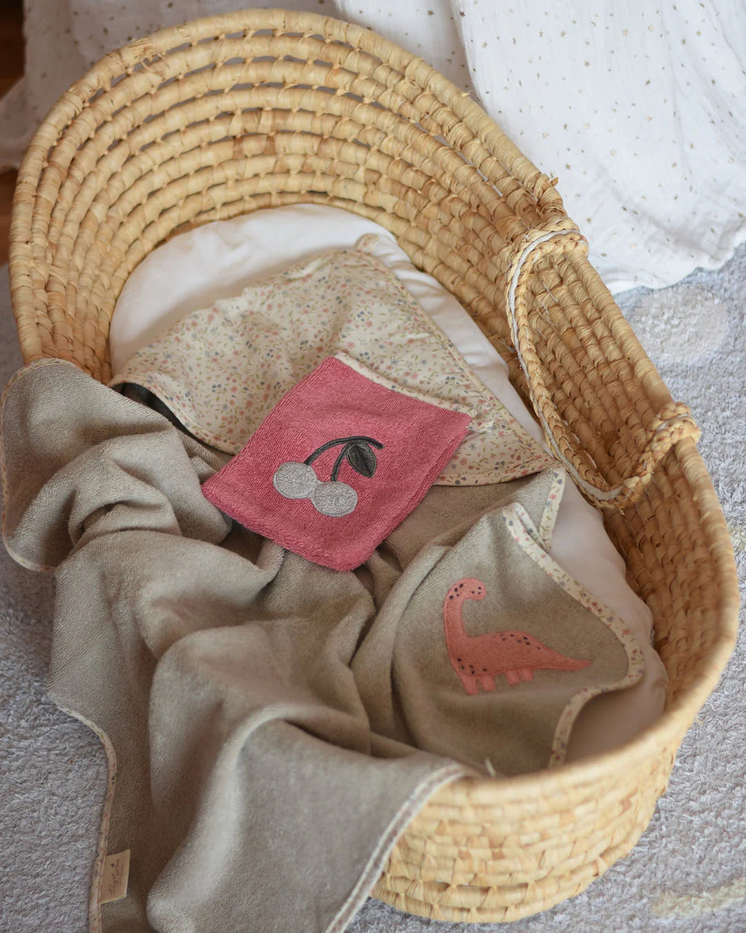 「🇨🇭Elly+lune」Luca Baby Towel Dusty Green-GOTS