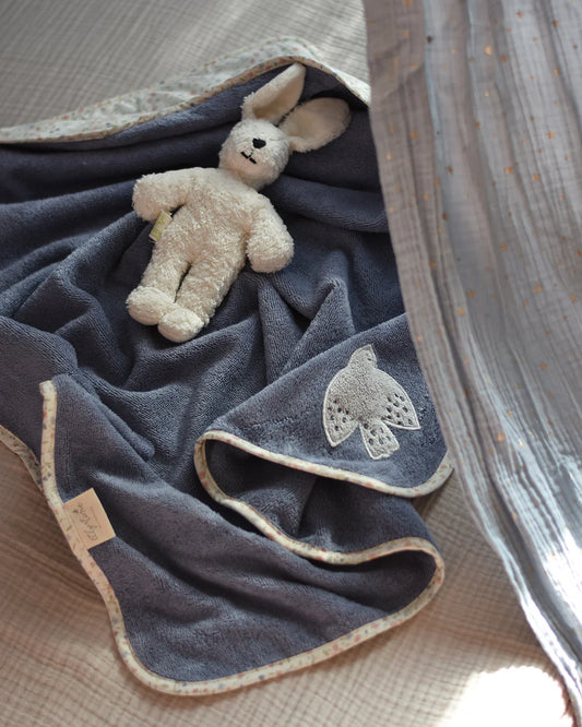 「🇨🇭Elly+lune」Luca Baby Towel Indigo-GOTS