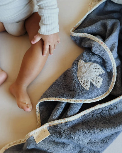 「🇨🇭Elly+lune」Luca Baby Towel Indigo-GOTS