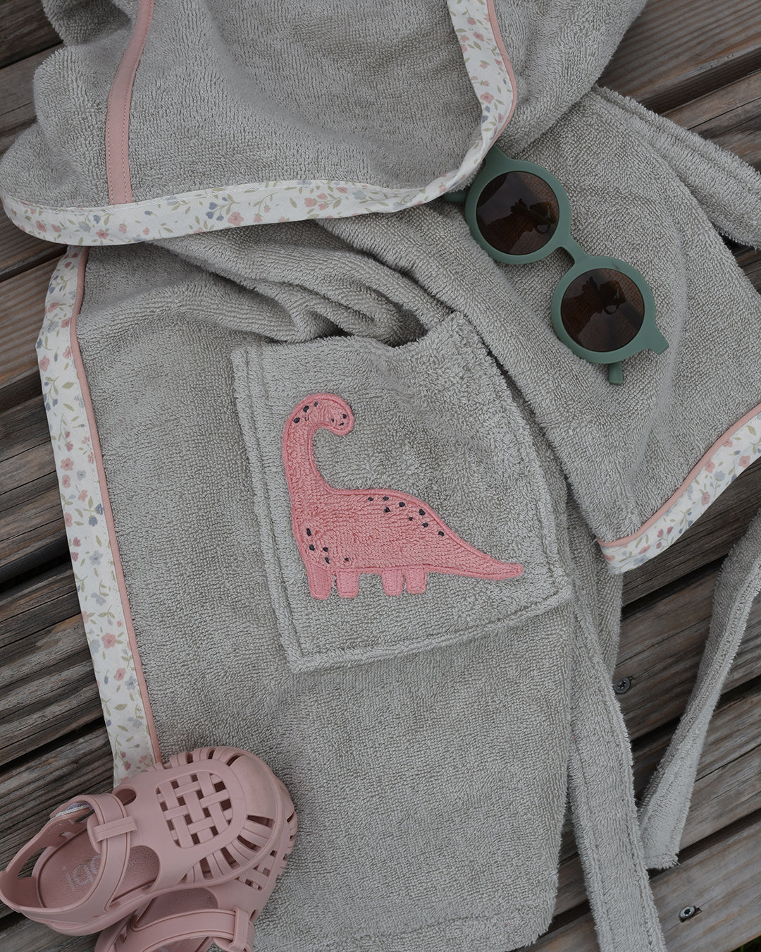 「🇨🇭Elly+lune」Mia Bathrobe Dino-GOTS