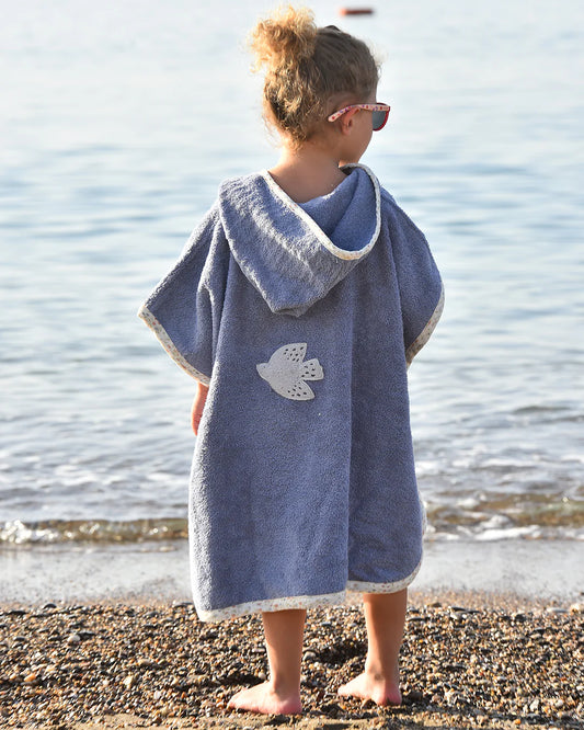 「🇨🇭Elly+lune」Piu Poncho Indigo-GOTS