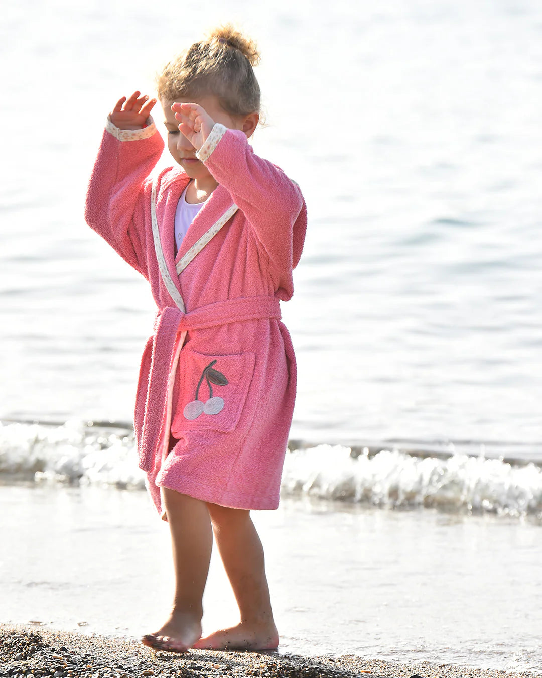 「🇨🇭Elly+lune」Mia Bathrobe Cherry-GOTS