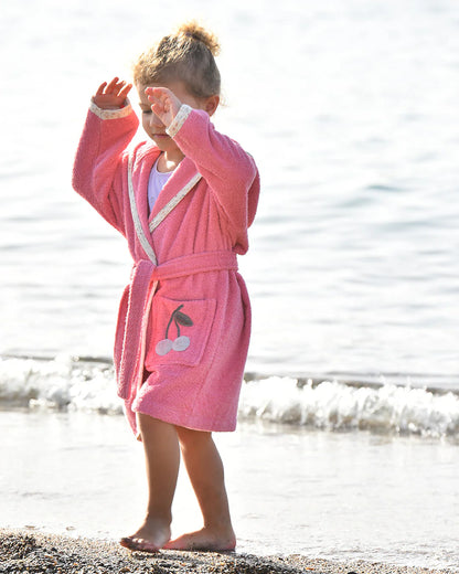 「🇨🇭Elly+lune」Mia Bathrobe Cherry-GOTS