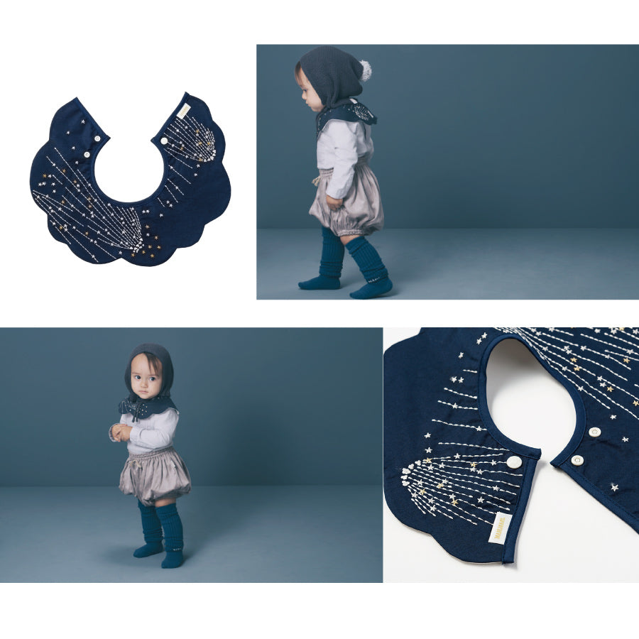 BIB/tamayura 4 gunjo日本製造流星刺繡口水巾圍兜